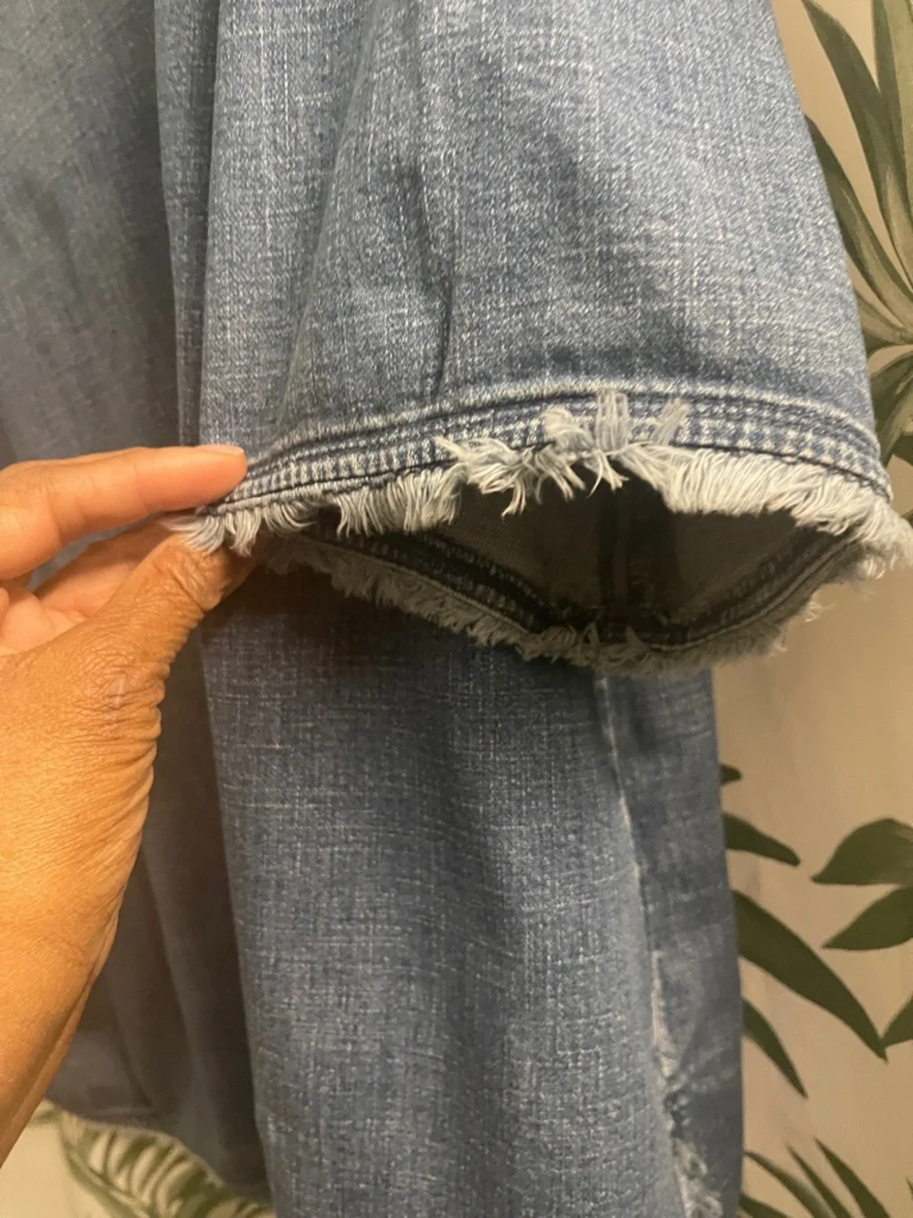 Lane Bryant Washed Blue Short-Sleeve Denim Top - Picture 4 of 5
